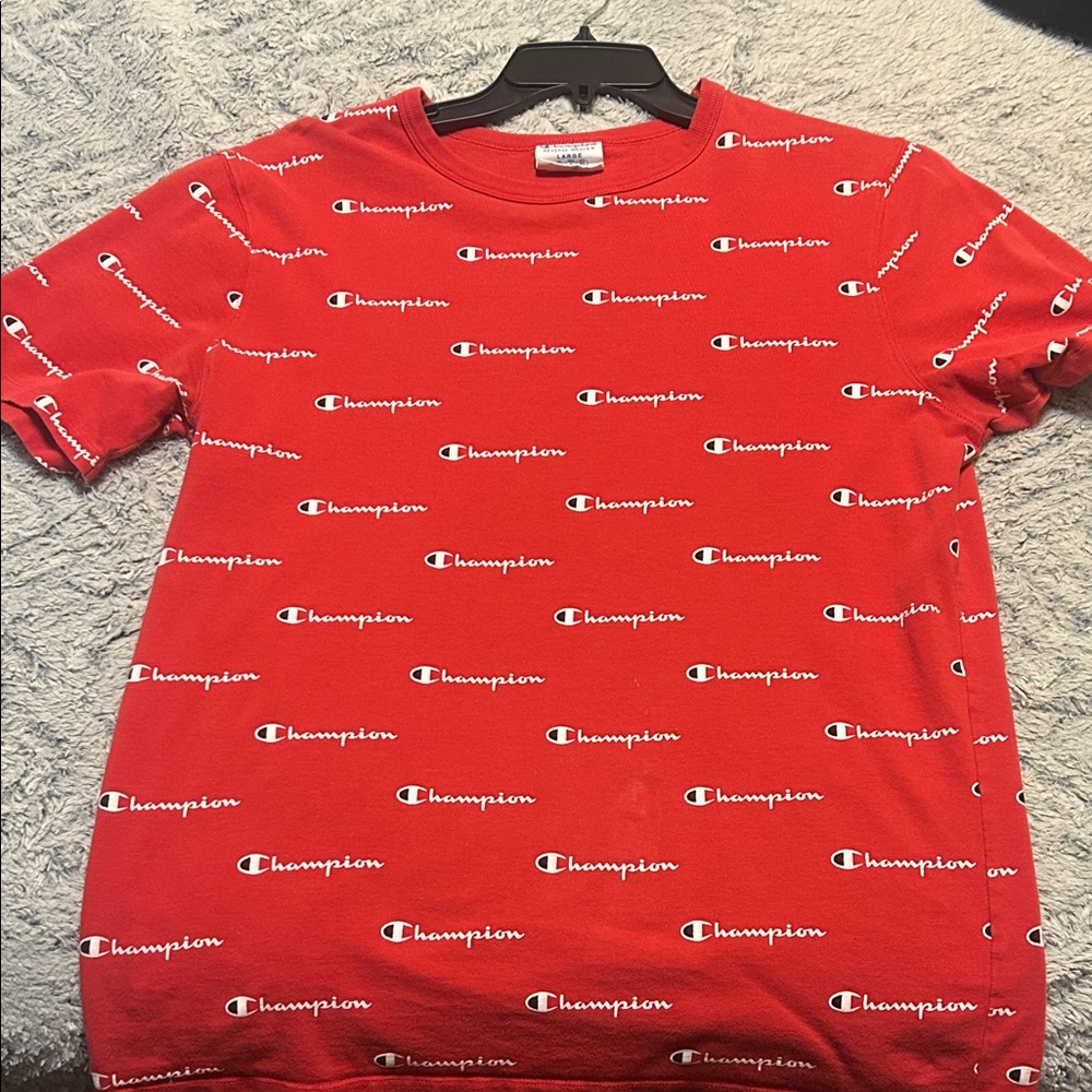 Champion Red All-Over Logo Tee